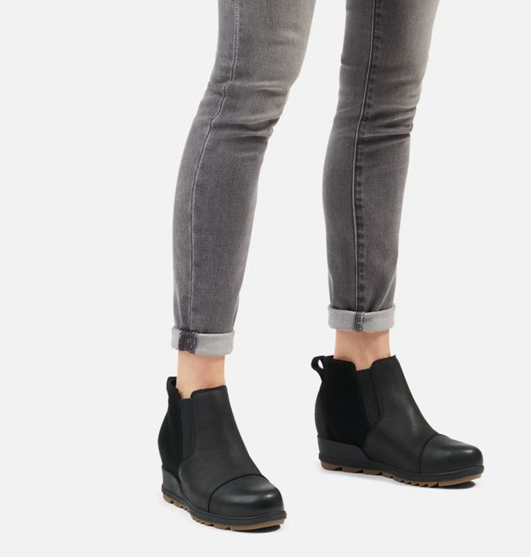 Sorel Dam Wedges Svarta - Evie™ Pull-On Bootie - XHT-812456